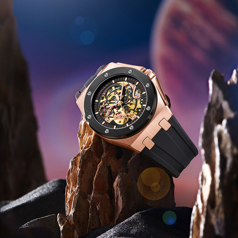 Fully automatic mechanical watch for men fashionable multi-color silicone tape waterproof watch - V.I.P Digital Presence
