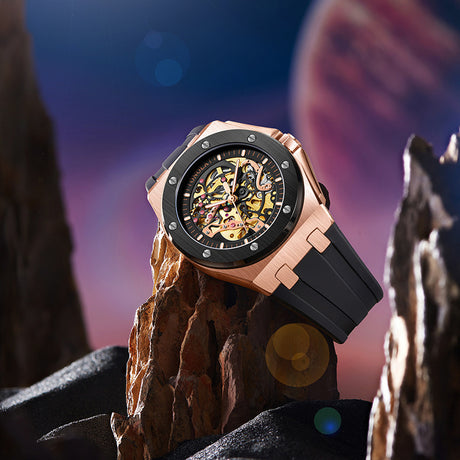 Fully automatic mechanical watch for men fashionable multi-color silicone tape waterproof watch - V.I.P Digital Presence