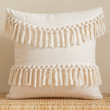 Tassels Cushion Cover 45x45cm Beige White Pillow Covers Decorative Pillow Case Square Home Boho Decor Macrame Pillowcase - V.I.P Digital Presence