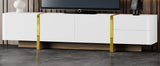 Luxury Fluted TV Stand for TVs Up to 80'', Modern Entertainment Center with Storage Cabinets & Drawer White - V.I.P Digital Presence