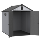 XWT012 6*8ft plastic storage shed for backyard garden big spire Tool storage - V.I.P Digital Presence