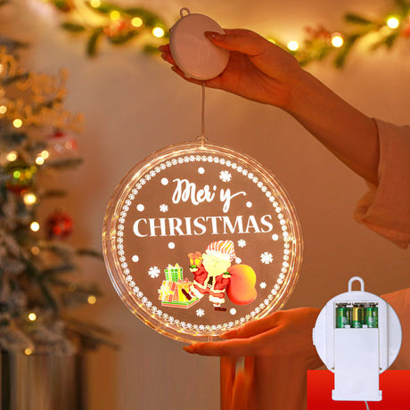 Christmas LED Decorative Light Door Hanging Christmas Tree Shopping Mall Showcase Atmosphere Light Colorful Circular Suction Cup Hanging Light - V.I.P Digital Presence