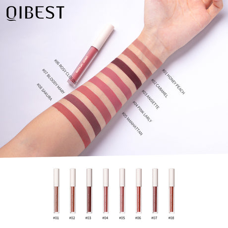 QIBEST Velvet Matte Lip Gloss Matte Moisturizing Non-Stick Lip Glaze Non-Fading Lip Gloss - V.I.P Digital Presence