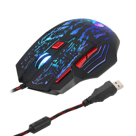 Flowing Crack Colorful Luminous Gaming Mouse Wired Blaze Bird Mouse - V.I.P Digital Presence