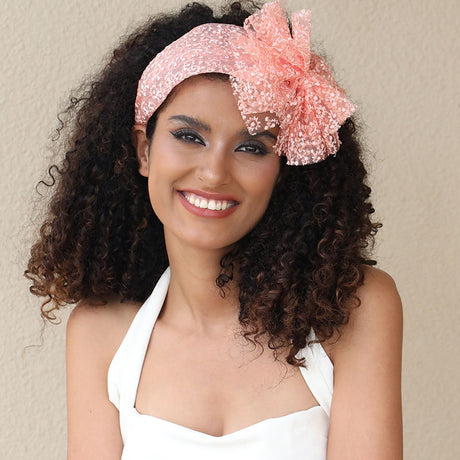 Fashionable oversized solid color lace bow headband - V.I.P Digital Presence