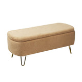 Camel Storage Ottoman Bench for End of Bed Gold Legs - V.I.P Digital Presence