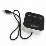 USB HUB Combo All In One USB 2.0 Micro SD High Speed Card Reader 3 Ports Adapter Connector For Tablet PC Computer Laptop - V.I.P Digital Presence