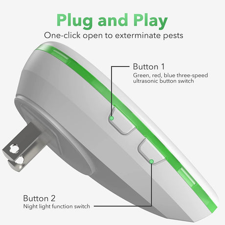 Ultrasonic mosquito repellent Indoor plug-in multi-functional insect repellent LED night light mouse repellent - V.I.P Digital Presence