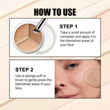Three-Color Concealer, Hide Facial Blemishes Tear Gashes Dark Circles Under Eyes Spots To Create A Clear Natural Look - V.I.P Digital Presence