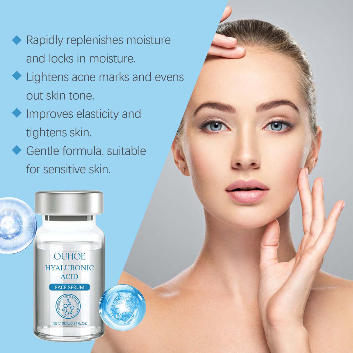 Hyaluronic Acid Face Serum, Facial Gentle Nourishing And Moisturizing Improve Skin Texture - V.I.P Digital Presence