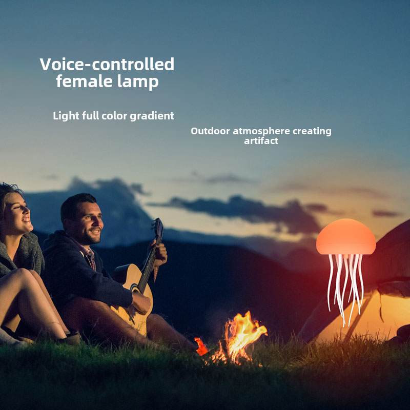 RGB Color Change Chandelier USB Rechargeable Jellyfish LED Lamp Garden Decoration LED Light With Voice Control - V.I.P Digital Presence