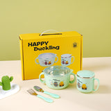 304 stainless steel children's tableware set cute baby food bowl stainless steel tableware children's water cup - V.I.P Digital Presence