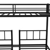 Twin over Twin & Twin Bunk Beds for 3, Twin XL over Twin & Twin Bunk Bed Metal Triple Bunk Bed, Black - V.I.P Digital Presence
