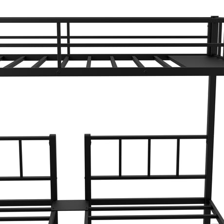 Twin over Twin & Twin Bunk Beds for 3, Twin XL over Twin & Twin Bunk Bed Metal Triple Bunk Bed, Black - V.I.P Digital Presence
