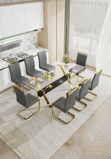 Dining table Modern tempered glass dining table Large modern office desk - V.I.P Digital Presence