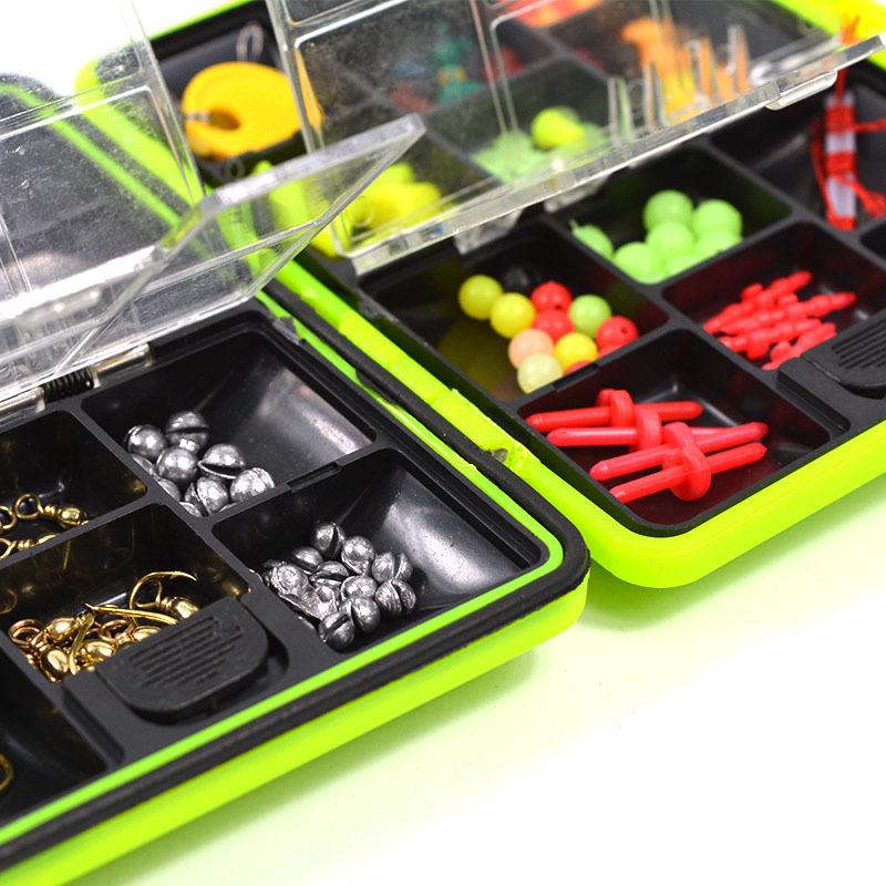 LEO 100Pcs/box Fly Fishing Accessories Box with Fishhooks Float Lead Sinker Swivel Connector Beads - V.I.P Digital Presence