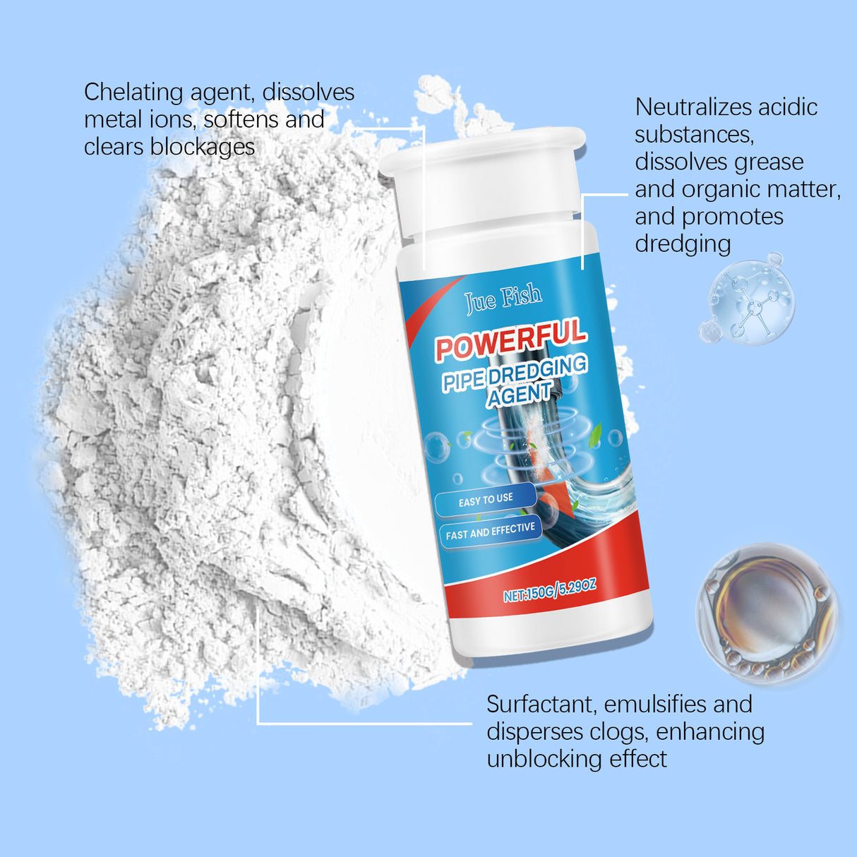 Pipe Dredge Cleaning Agent, Kitchen Toilet Sewer Clogged Dredge Drainage Pipe Clean And Decontaminate - V.I.P Digital Presence