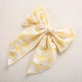 Children's Headwear Girl Plaid Cotton Embroidery Bow Hairpin Big Swallowtail Hairpin - V.I.P Digital Presence