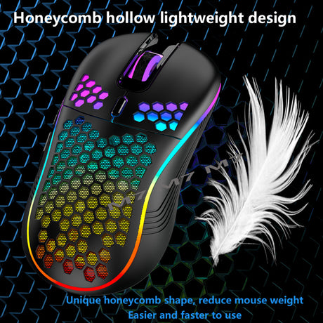 2.4G Wireless Cave Mouse Lightweight Gaming Mouse with Luminous 7 Color Breathing Light Computer Accessories - V.I.P Digital Presence