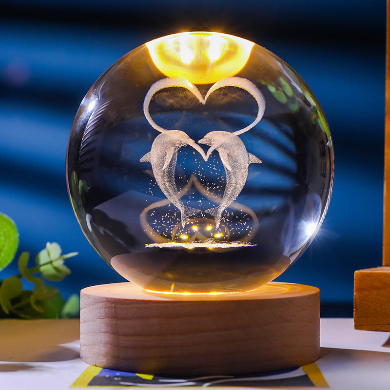 Starry Sky 3D Micro Landscape Crystal Ball Home Desktop Creative Interior Carving White Crystal Ball Ornament Craft Gift product - V.I.P Digital Presence