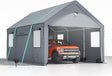 10x20 ultra large portable carport garage with rolling shutter windows and waterproof cloth, metal roof and side walls - V.I.P Digital Presence