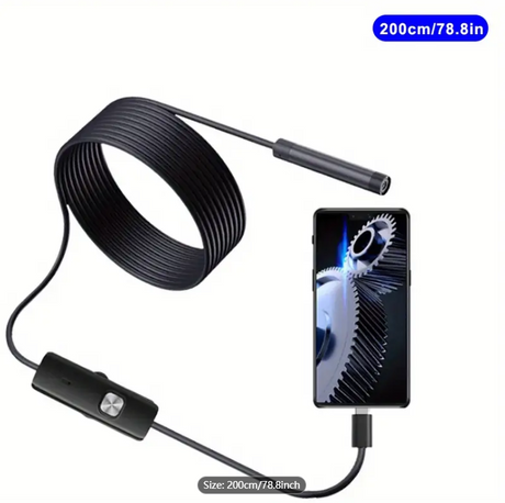 1m/2m Endoscope Camera Waterproof Endoscope Borescope Adjustable Soft Wire 7mm Android Type-C USB Inspection Camea For Car(640*480 - V.I.P Digital Presence