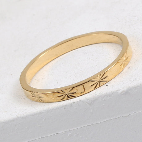 Ring Titanium steel electroplated with 18k gold Shine - V.I.P Digital Presence