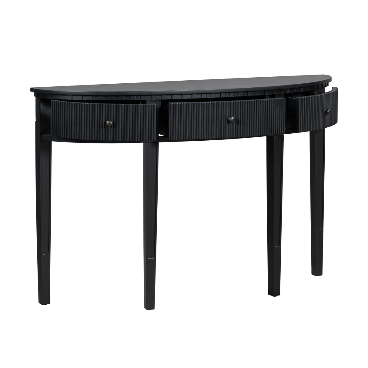 U-Style Distinctive Features of Pine Veneer Console Table with Vertical Stripe Drawer Fronts and Four Legs - V.I.P Digital Presence