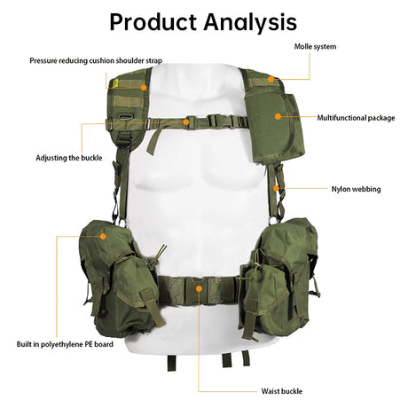 Replicate Russian individual gear: SMERSH tactical vest, MOLLE chest rig – military fan combat equipment for cosplay - V.I.P Digital Presence