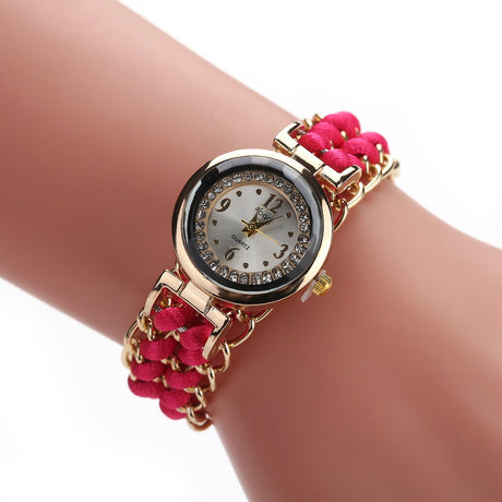 New small dial with diamond inlay Women's woven rope watch Women's creative fashion retractable rope quartz watch - V.I.P Digital Presence