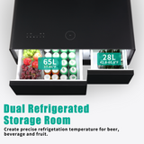 Modern Smart Coffee Table with Built-in Fridge, Bluetooth Speaker, Wireless Charging, Touch Control Panel, USB Interface Black - V.I.P Digital Presence