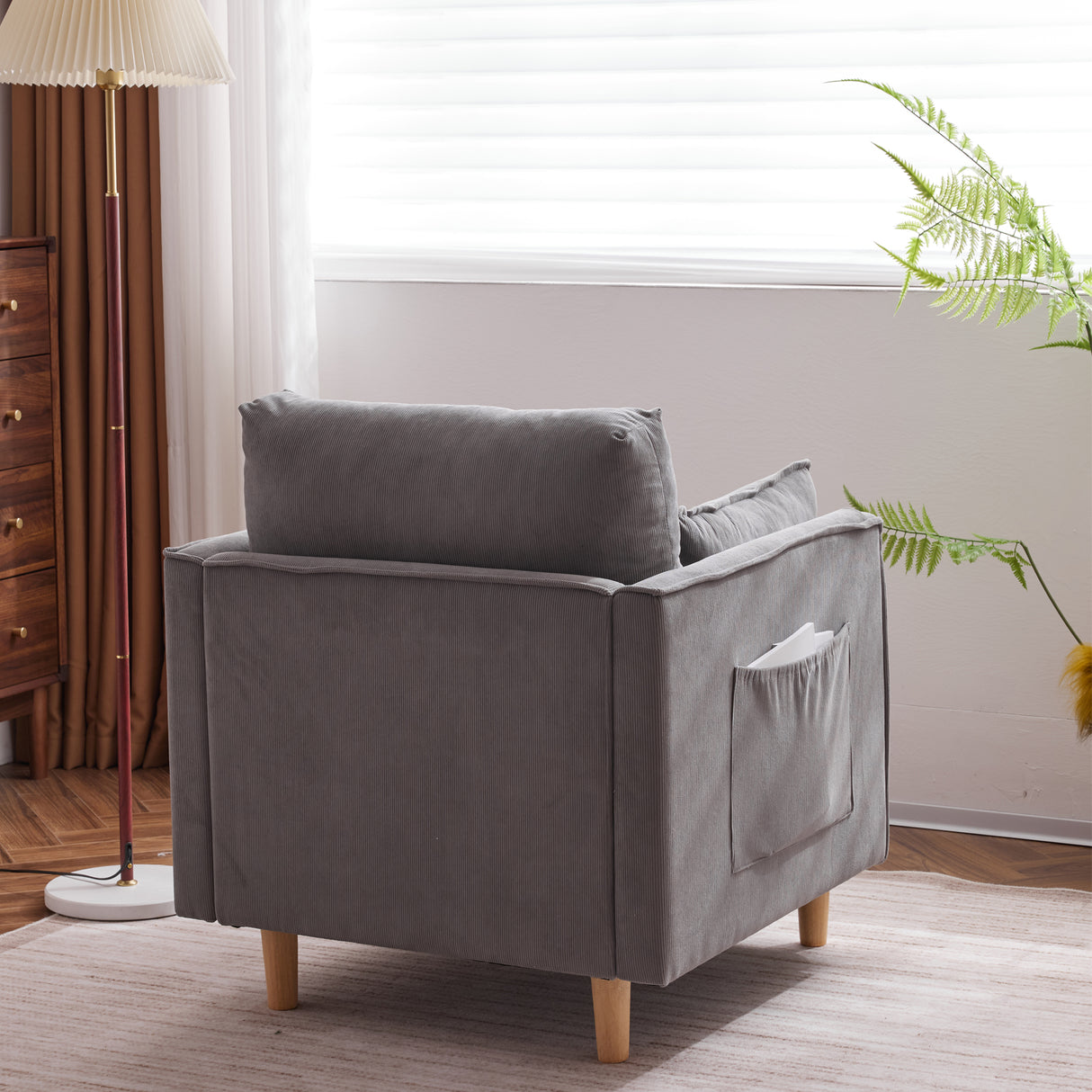 29.5 "W Modern Fabric Decorative Chair Armchair Upholstered Reading Chair Single Sofa Casual Club Chair