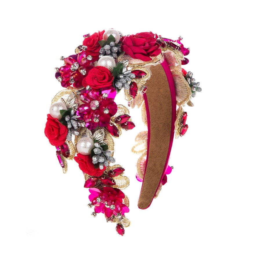 Luxury Baroque Rhinestone Pearl Flower Headband Fashion Hair Accessories For Women Trendy Party Hairband Hair Band Girl Headwear - V.I.P Digital Presence