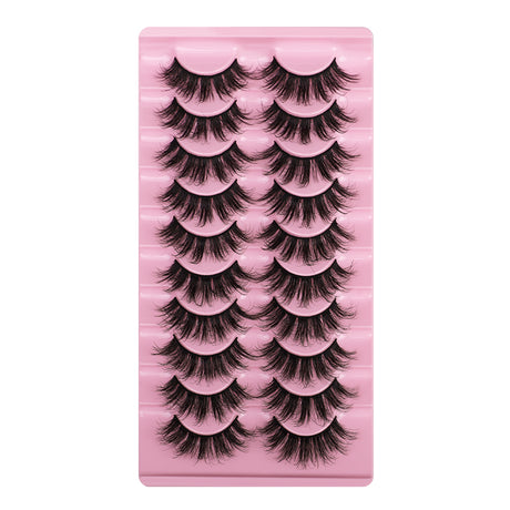 10 Pairs Of Messy Thick Imitation Mink Hair False Eyelashes 3D Stereo Realistic European And American Fried Hair False Eyelashes - V.I.P Digital Presence