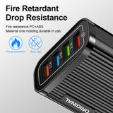 Luminous 4 USB mobile phone charging head, European and American standard travel charger, striped USB smart tablet charger - V.I.P Digital Presence