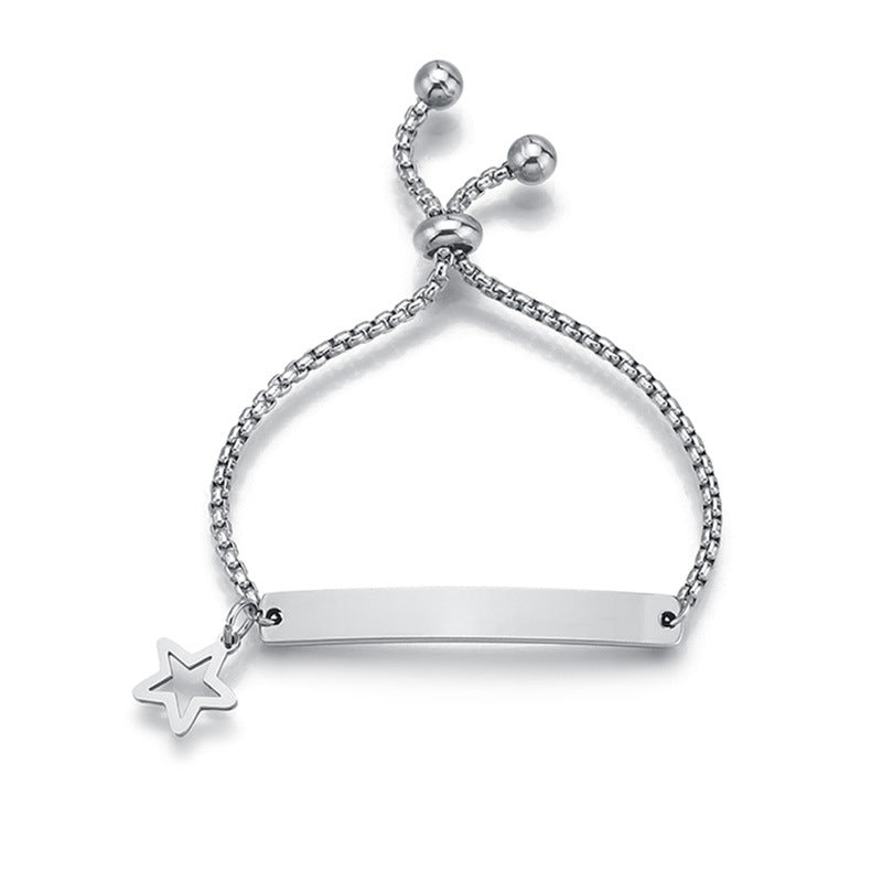 Stainless steel personalized engraved three color curved bracelet simple and personalized women's bracelet - V.I.P Digital Presence