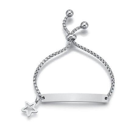 Stainless steel personalized engraved three color curved bracelet simple and personalized women's bracelet - V.I.P Digital Presence