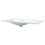 36" Single Bathroom Basin Sink, Left Offset Sink Vanity Top Only, 3-Faucet Holes, Resin - V.I.P Digital Presence