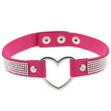Japan's Harajuku Soft Girl Black Rhinestone Peach Heart Love-Shaped Collar Women's Neck Strap Collarbone Necklace Short - V.I.P Digital Presence
