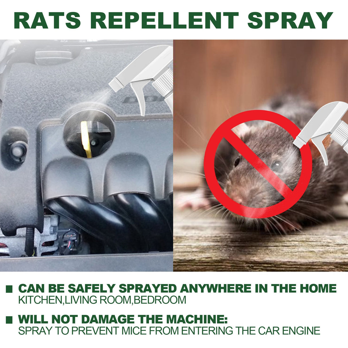 Jue Fish rats repellent spray car body kitchen office bedroom warehouse sewer pipe anti rat spray 60ml mouse repellent spray - V.I.P Digital Presence