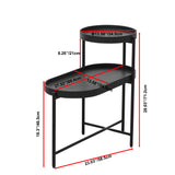 2-Tier Black Side Table with Storage Sofa Table for Living Room Metal Frame & Wooden Desk End Table - V.I.P Digital Presence