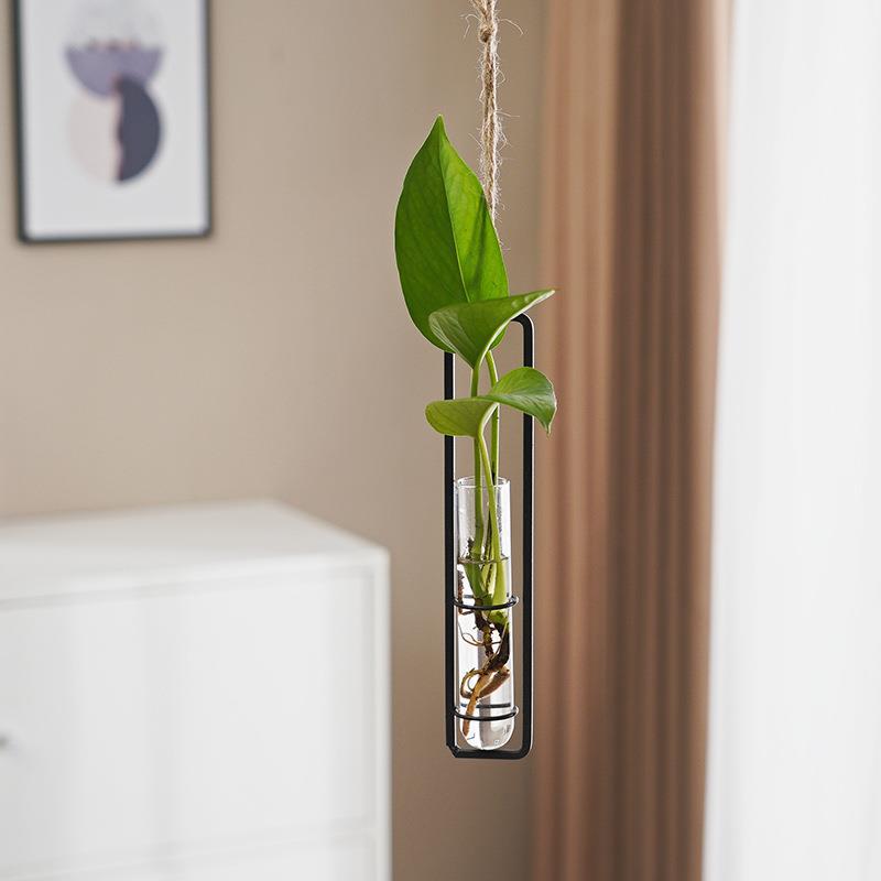 Scandinavian-Style Glass Hydroponic Vase for Living Room with Creative Hanging Door Decor and Wall Ivy Plant Water Cultivation Transparent Pot - V.I.P Digital Presence