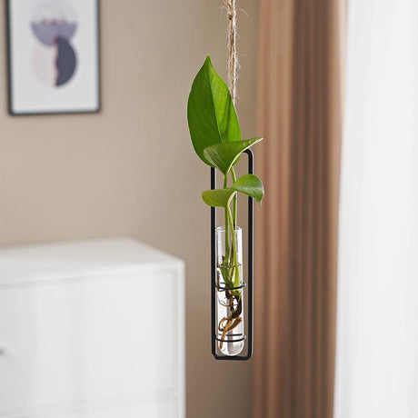 Scandinavian-Style Glass Hydroponic Vase for Living Room with Creative Hanging Door Decor and Wall Ivy Plant Water Cultivation Transparent Pot - V.I.P Digital Presence