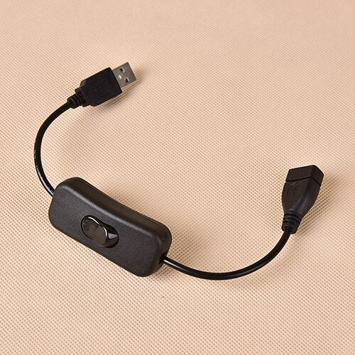 Woopower Copper Material USB Cable Male to Female Switch ON OFF Cable Toggle LED Lamp Power Line 28cm - V.I.P Digital Presence