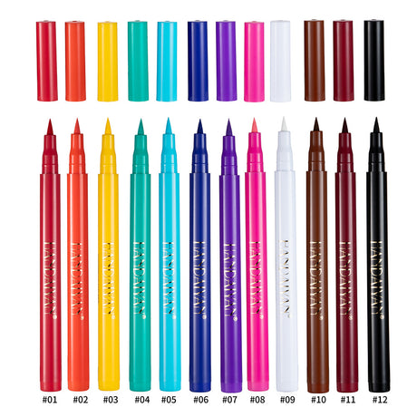 HANDAIYAN 12 Color Matte Color Eyeliner Quick-Drying And Not Easy To Smudge Liquid Eyeliner Pen 12 Pack Eyeliner - V.I.P Digital Presence