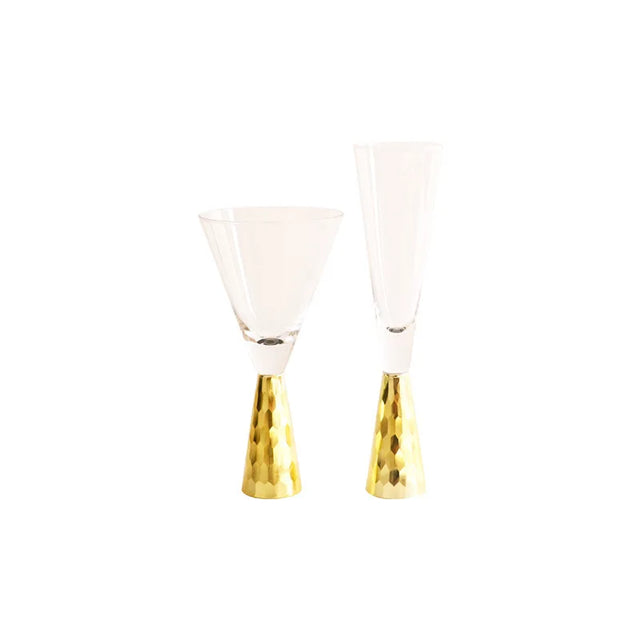 High-end Glass Wine Glasses Golden Wine Glasses Family Party Champagne Glasses Bar Whiskey Cocktail Glasses Martini Glasses - V.I.P Digital Presence