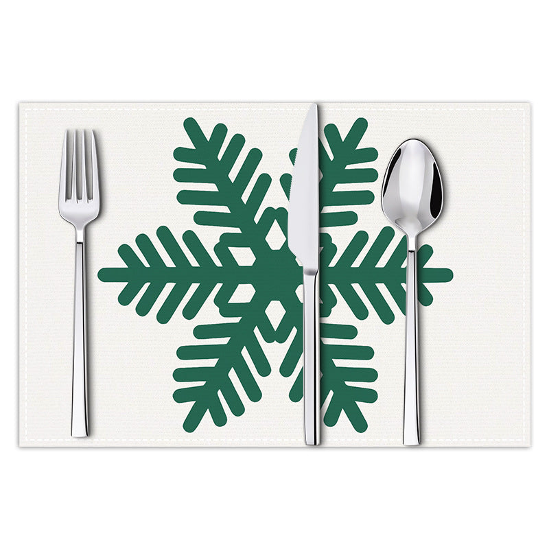 Christmas snowflake print placemat Christmas party decoration table mat living room dining table insulation mat - V.I.P Digital Presence