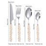 304 stainless steel knife and fork spoon creative pearl ceramic handle tableware western steak knife and fork dessert spoon - V.I.P Digital Presence