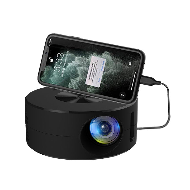 Miniproyector portátil para el hogar YT200, ideal para niños pequeños, con proyección en teléfonos móviles. 