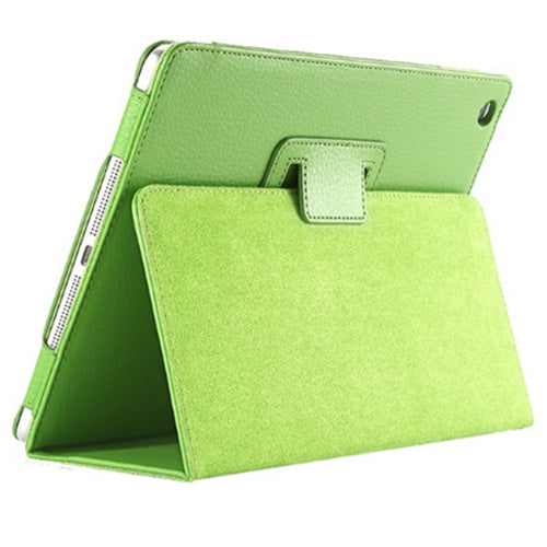 Funda con tapa automática para iPad 2, 3 y 4 de Apple, de piel sintética tipo lichi, con soporte inteligente y función atril.